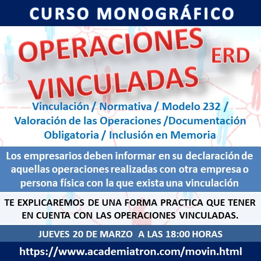 Curso Monográfico Operaciones Vinculadas en la Empresa
